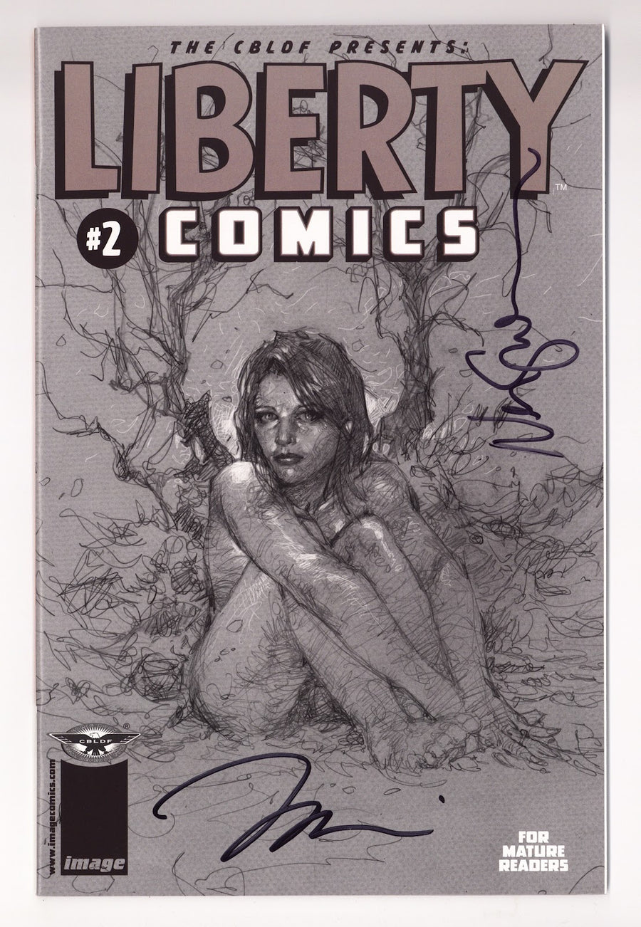The CBLDF Presents: Liberty Comics   2  VF+ (8.5)   (2009) Lee   Variant  Signed x2  Jim Lee, Gaiman