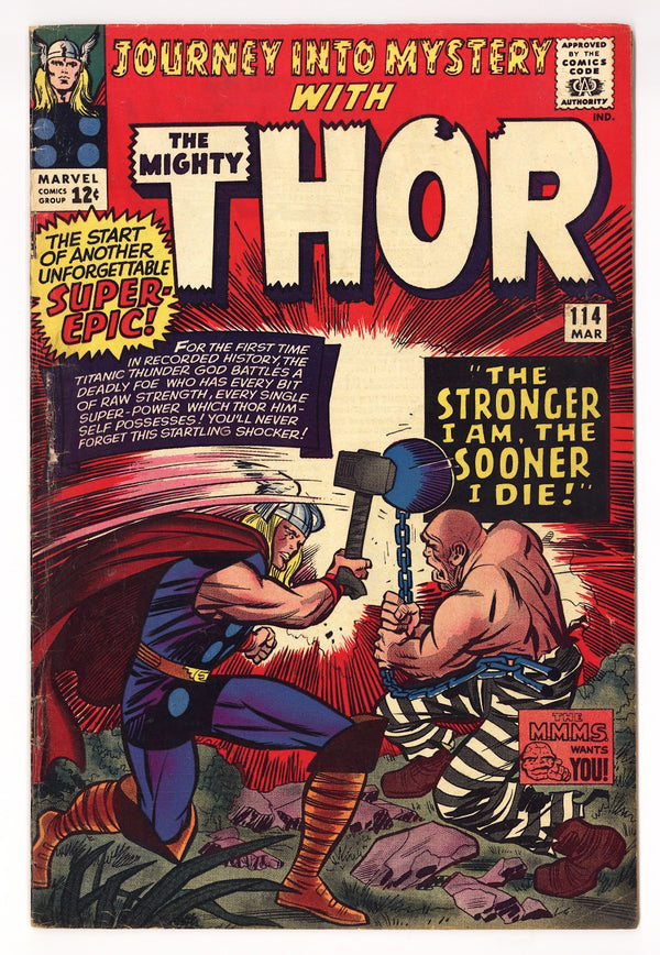 Journey into Mystery Vol 1 114  VG+ (4.5)   (1965)
