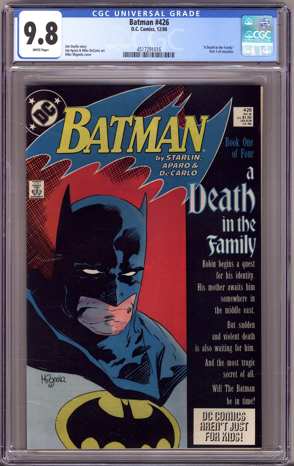 Batman Vol 1 426 CGC 9.8 (NM/M) (1988) 