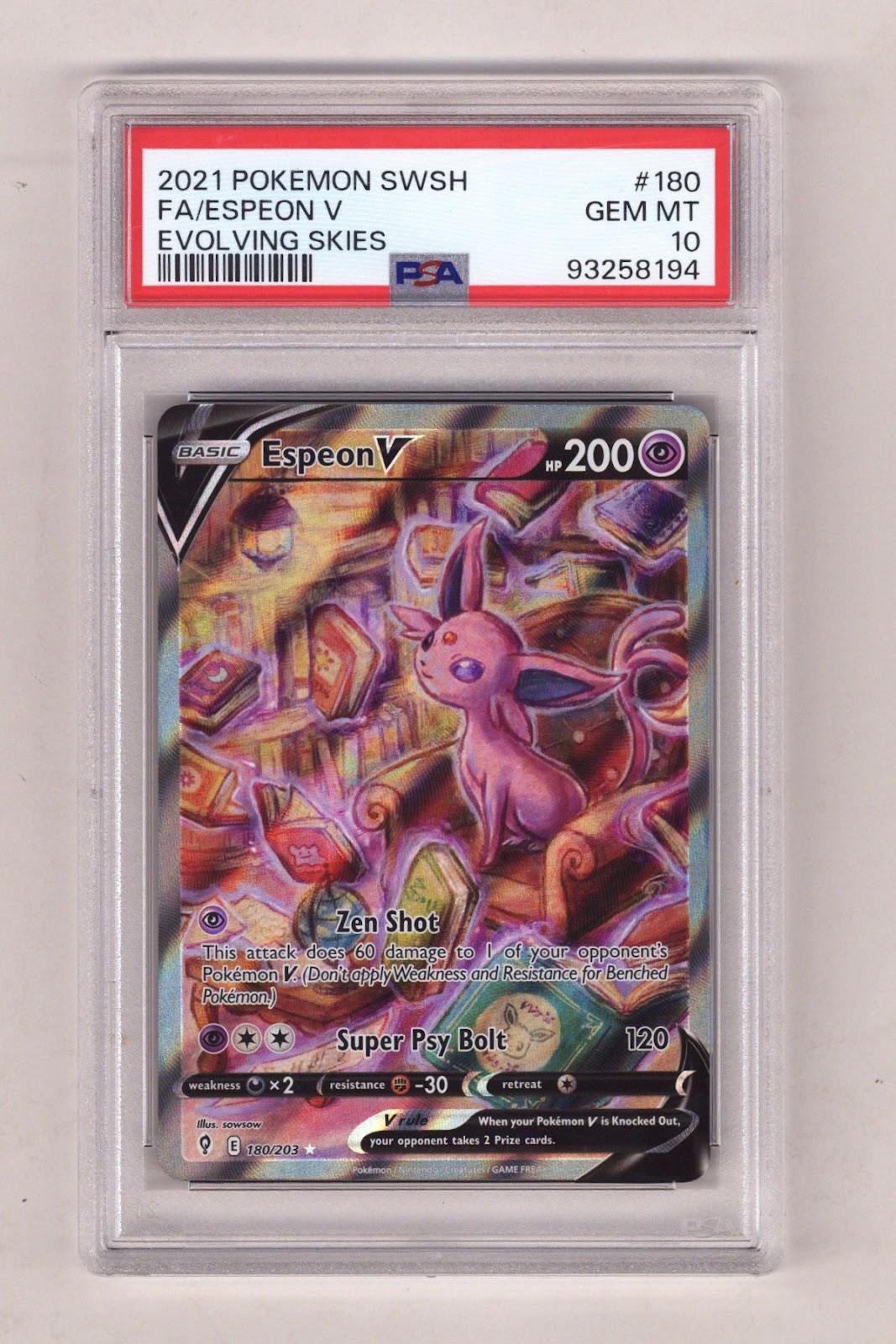 Pokemon Evolving Skies Espeon V PSA 10 (2021) | CaptCan Comics
