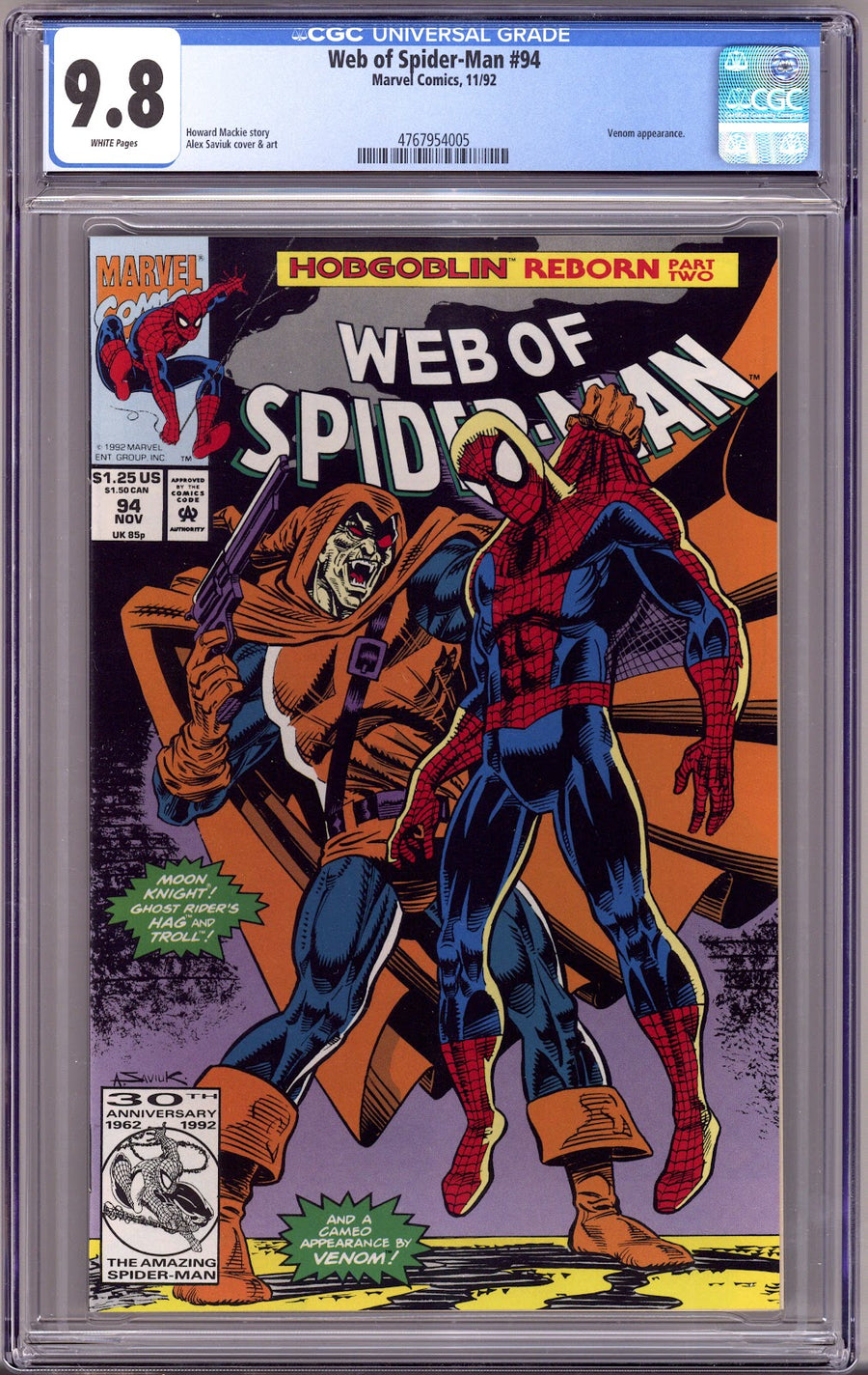 Web of Spider-Man Vol 1 94 CGC 9.8 (NM/M)   (1992)