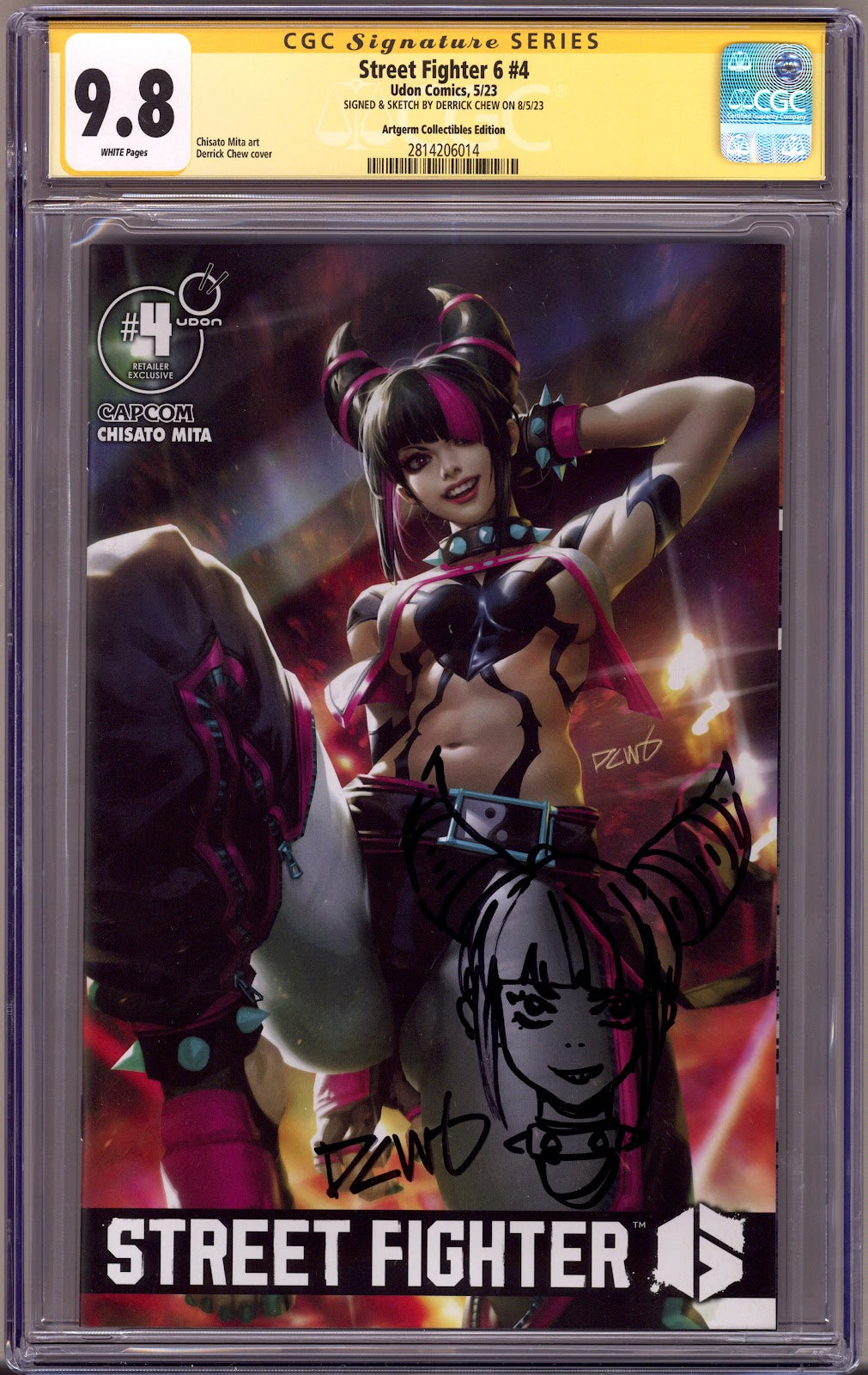 Street Fighter 6   4 CGC 9.8 (NM/M)   (2023) Chew   Exclusive Variant  Signed / Remarked x1 Cover Derrick Chew 