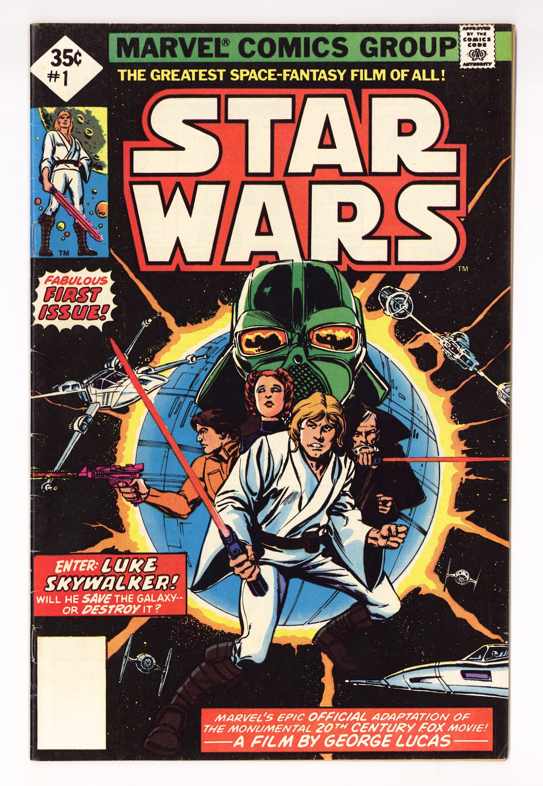 Star Wars Vol 1 1  FN (6.0)   (1977) Reprint   35¢ Whitman Reprint Edition  