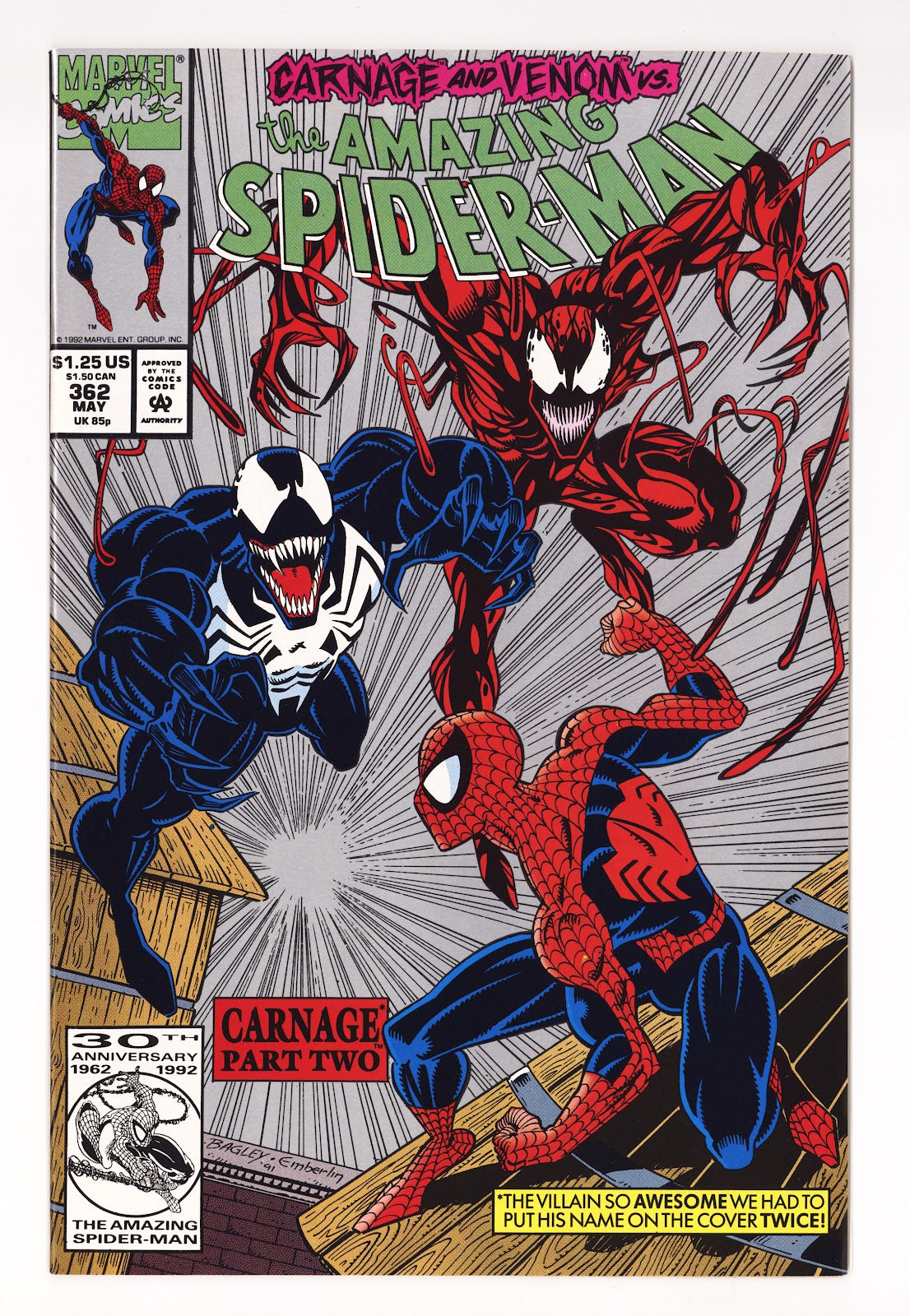 The Amazing Spider-Man Vol 1 362 VF/NM (9.0) (1992) 2nd Print 