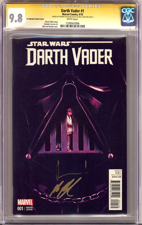 Darth Vader Vol 1 1 CGC 9.8 (NM/M)   (2015) Mundo   Variant  Signed x2 Cover Kieron Gillen & Jake Lloyd