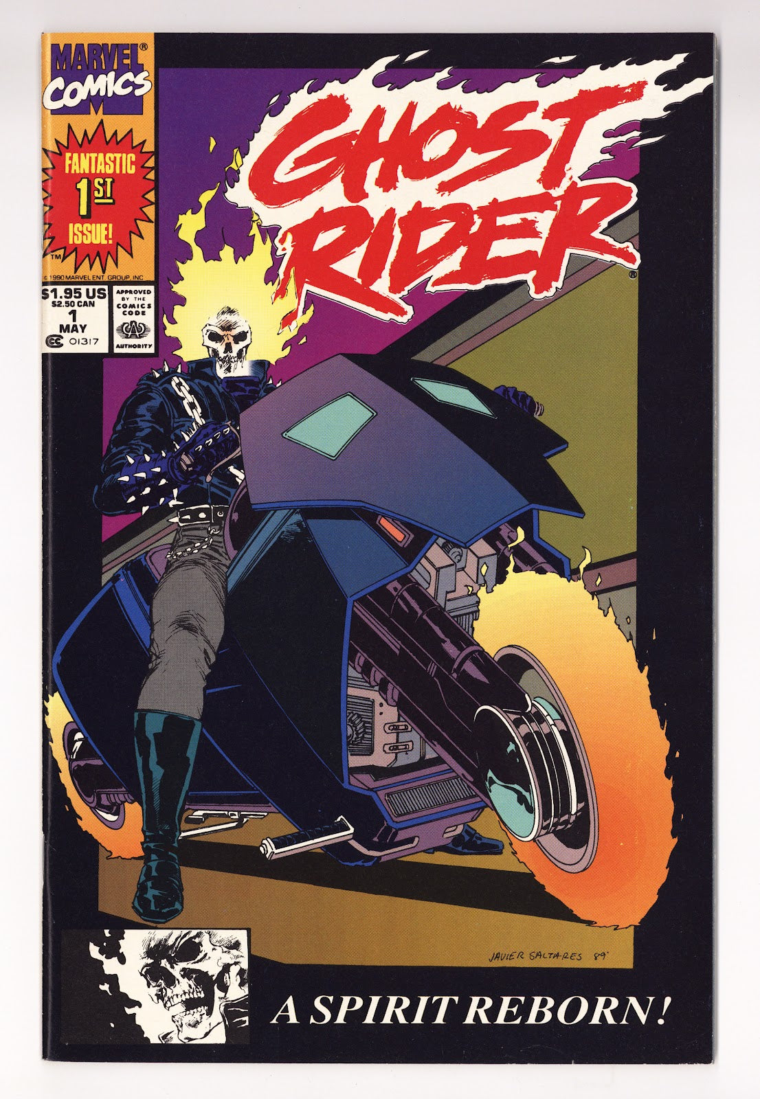 Ghost Rider Vol 2 1 VF- (7.5) (1990) Second Printing 