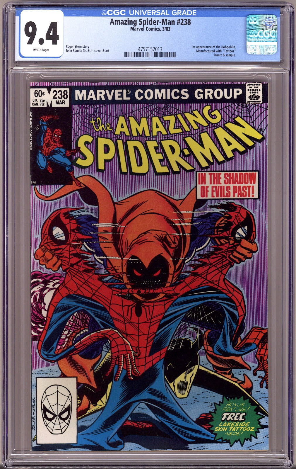 The Amazing Spider-Man Vol 1 238 CGC 9.4 (NM)   (1983)     