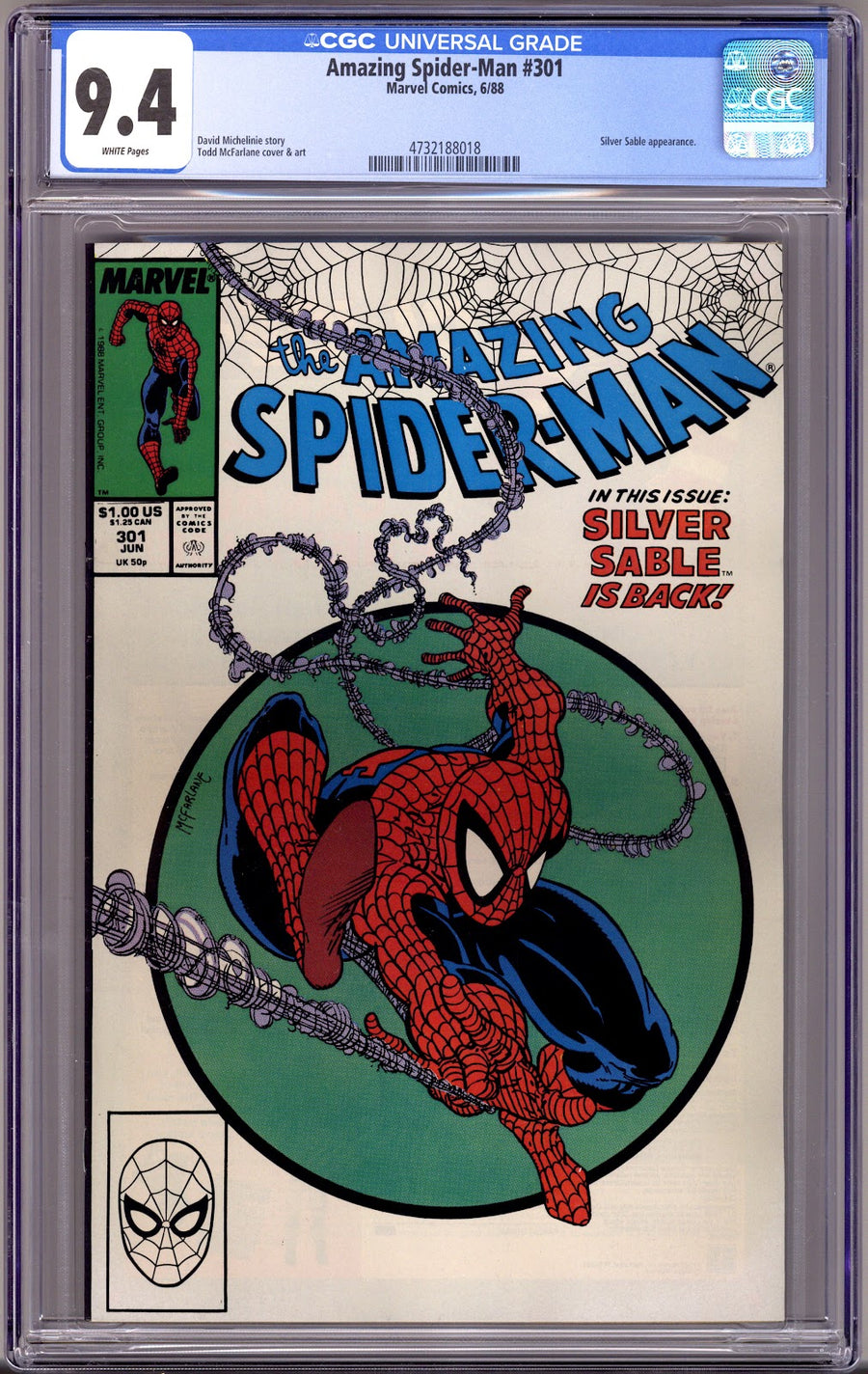 The Amazing Spider-Man Vol 1 301 CGC 9.4 (NM)   (1988)
