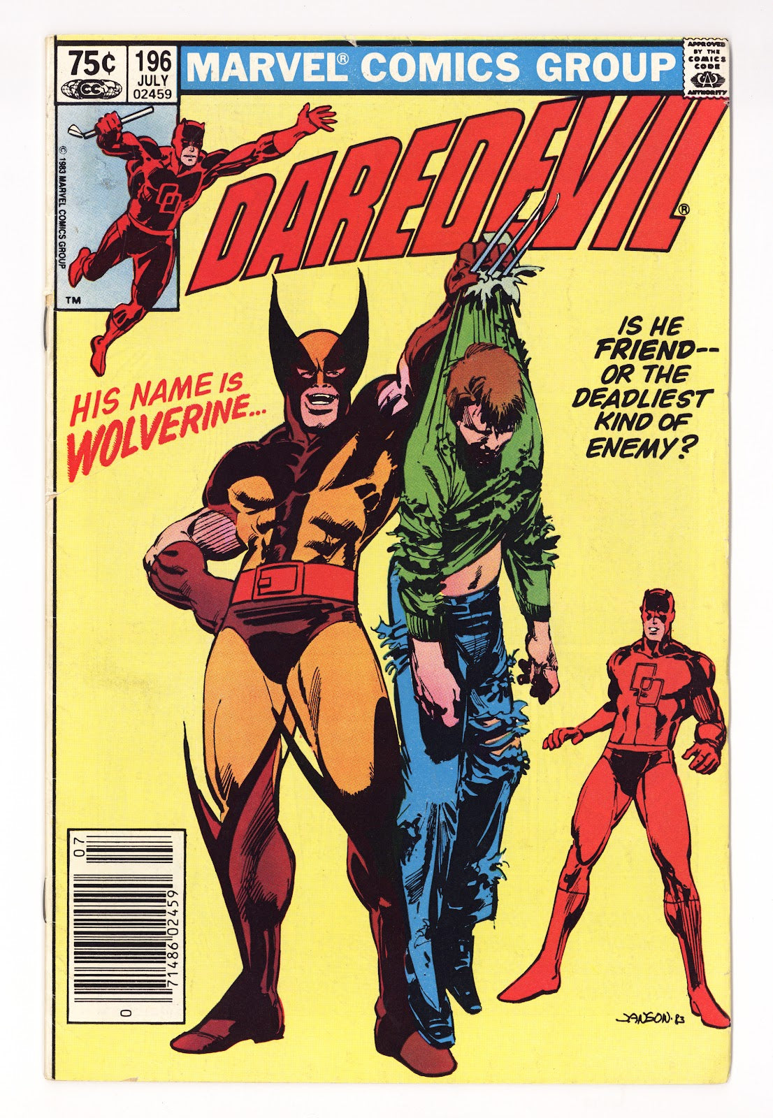 Daredevil Vol 1 196 VG/FN (5.0) (1983) Canadian Price Variant 