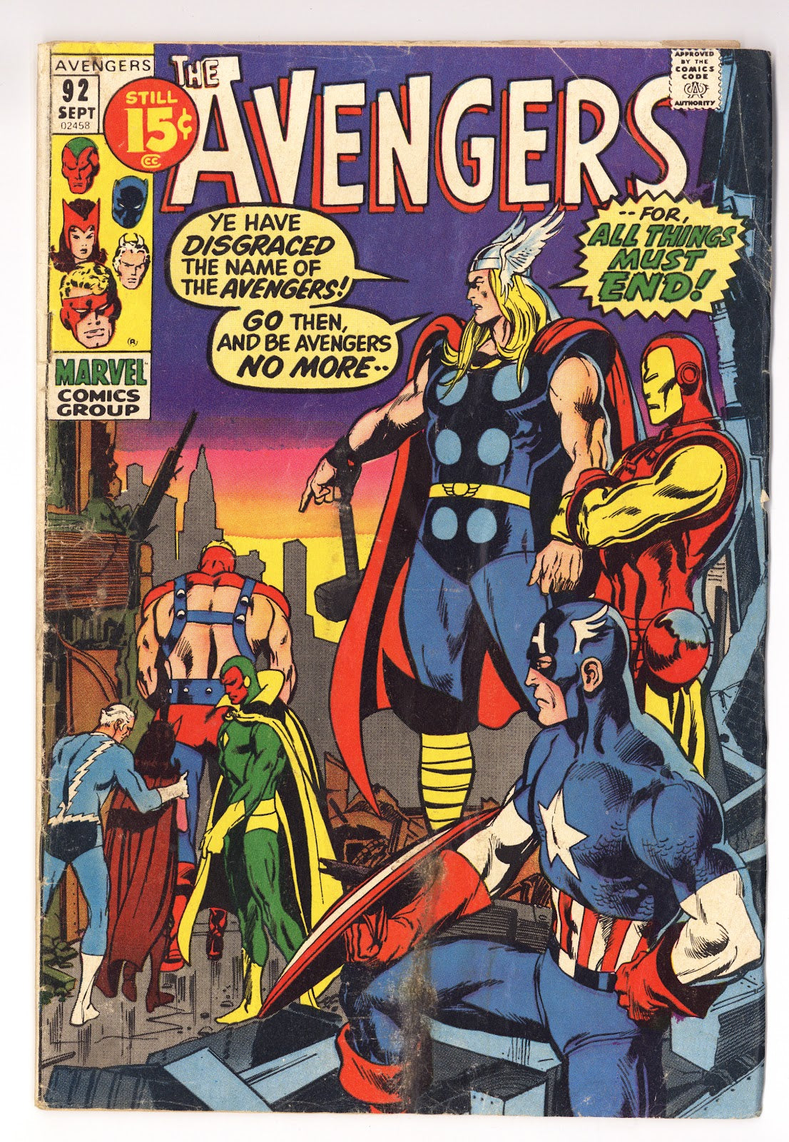 The Avengers Vol 1 92 GD (2.0) (1971) 