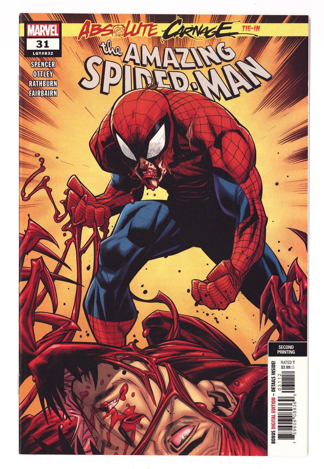 Amazing Spider-Man Vol 5 31 (832) High Grade (2020) Ottley 2nd Print 