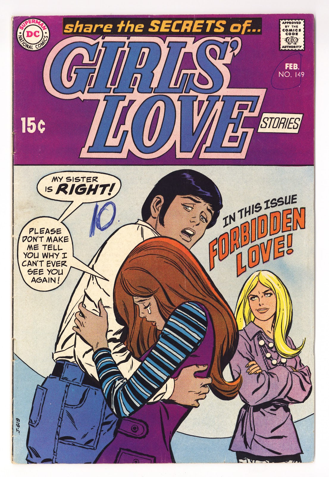 Girls' Love Stories   149  VG (4.0)   (1970)     