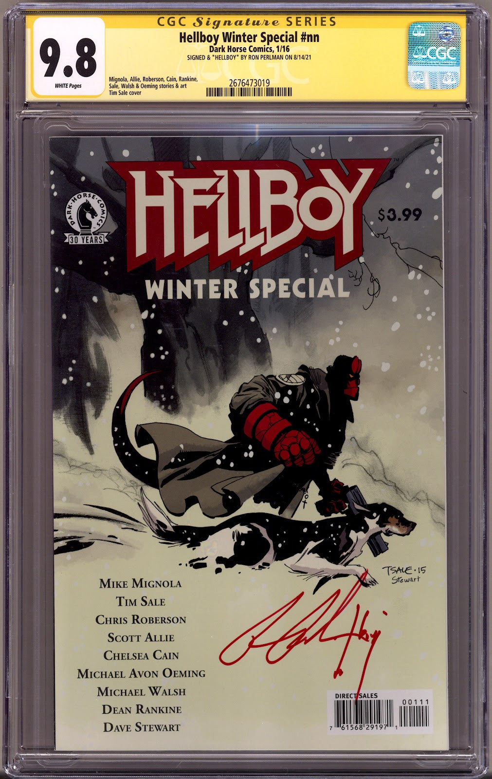Hellboy Winter Special   1 CGC 9.8 (NM/M)   (2016)     Signed x1 Cover Ron Perlman 