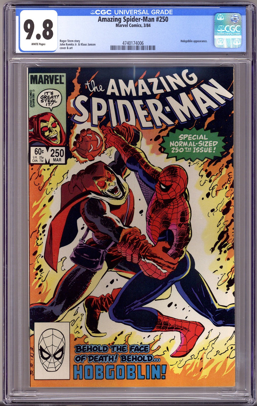 The Amazing Spider-Man Vol 1 250 CGC 9.8 (NM/M)   (1984)