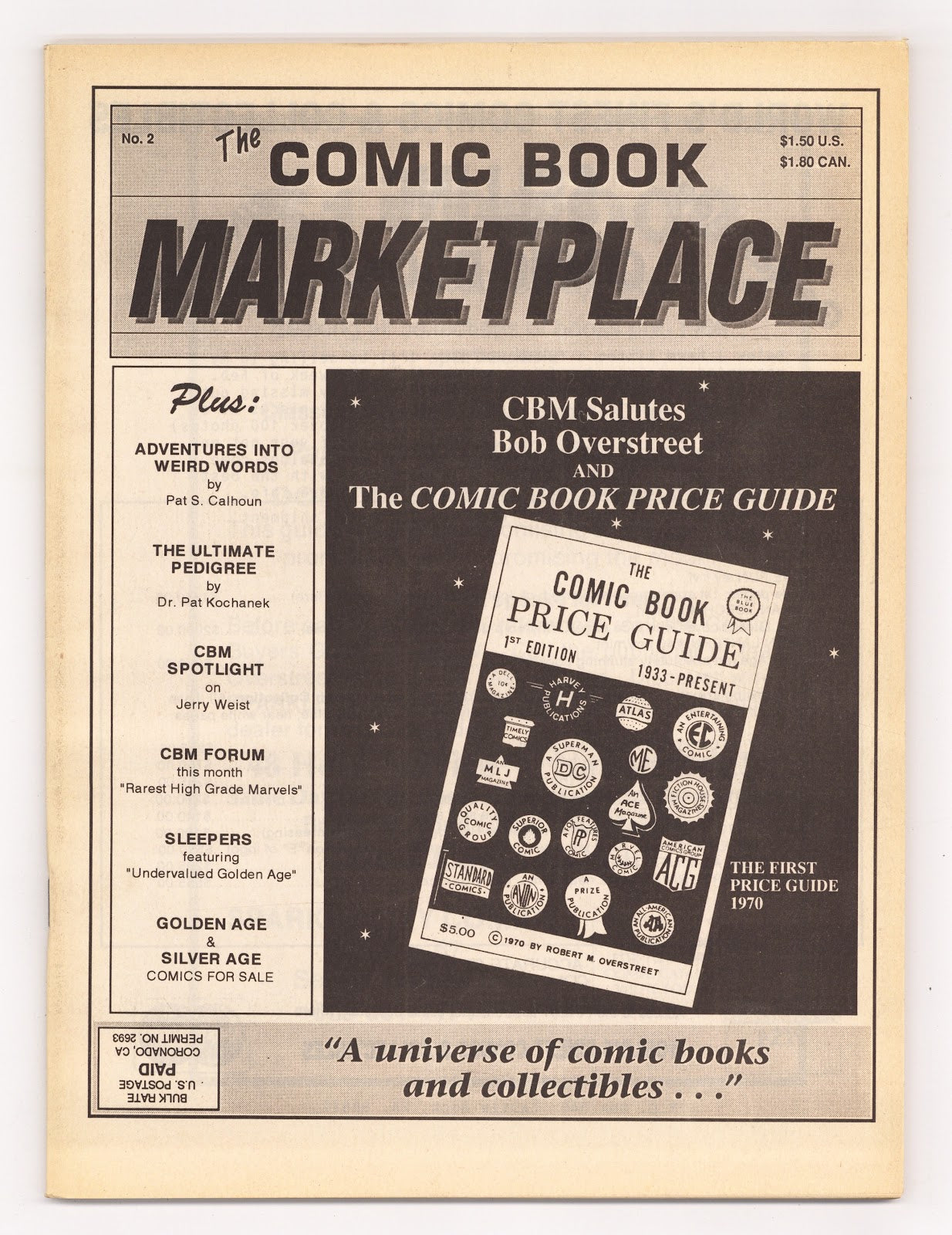 Comic Book Marketplace Vol 1 2 VF- (7.5) (1991) 