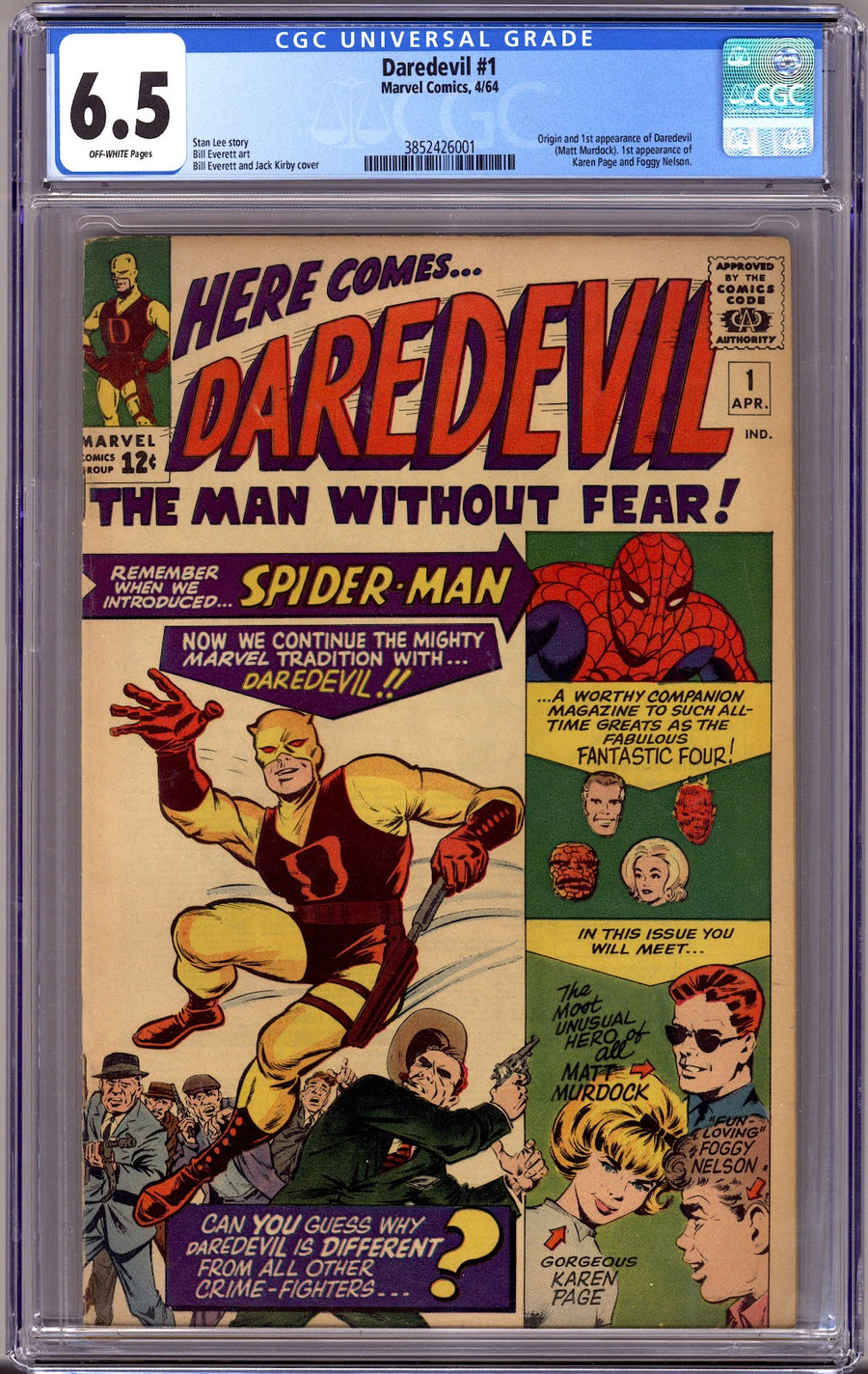 Daredevil Vol 1 1 CGC 6.5 (FN+)   (1964)