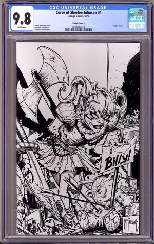 The Curse of Sherlee Johnson   1 CGC 9.8 (NM/M)   (2025) McFarlane B&W Virgin Variant