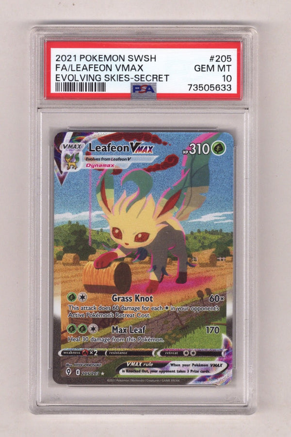 Pokemon Evolving Skies Leafeon Vmax PSA 10 (2021)
