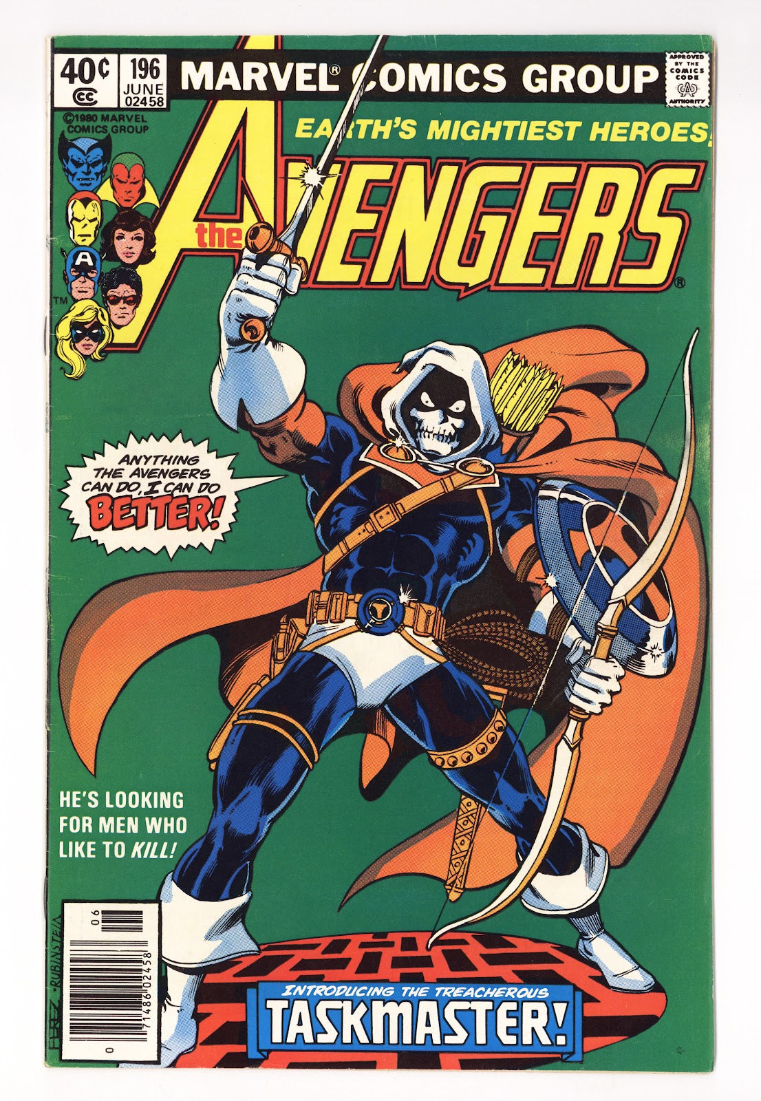 The Avengers Vol 1 196 FN (6.0) (1980) Newsstand 