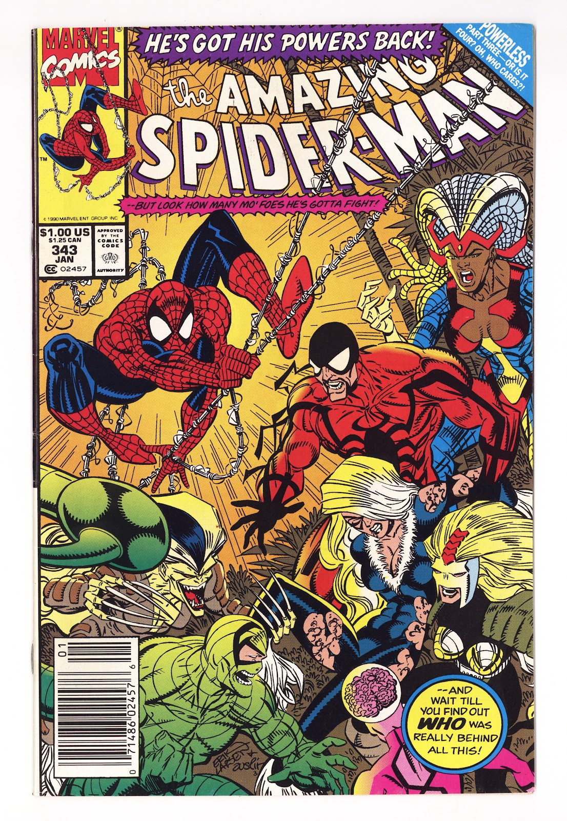 The Amazing Spider-Man Vol 1 343 Mid Grade (1991) Newsstand 