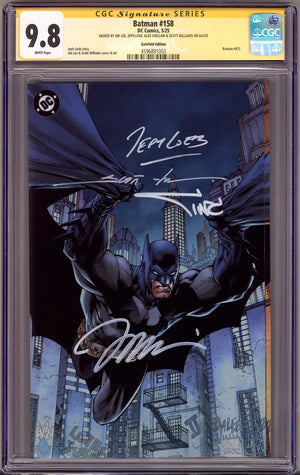Batman Vol 3 158 CGC 9.8 (NM/M)   (2025) Lee Gatefold  Variant  Signed x4 Cover Lee, Loeb, Sinclair, & Williams