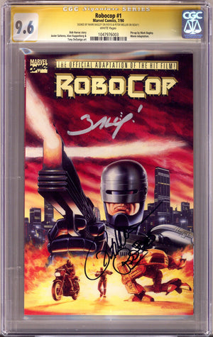 RoboCop 1 CGC 9.6 (NM+) (1990) Signed x2 Cover Mark Bagley & Peter Weller