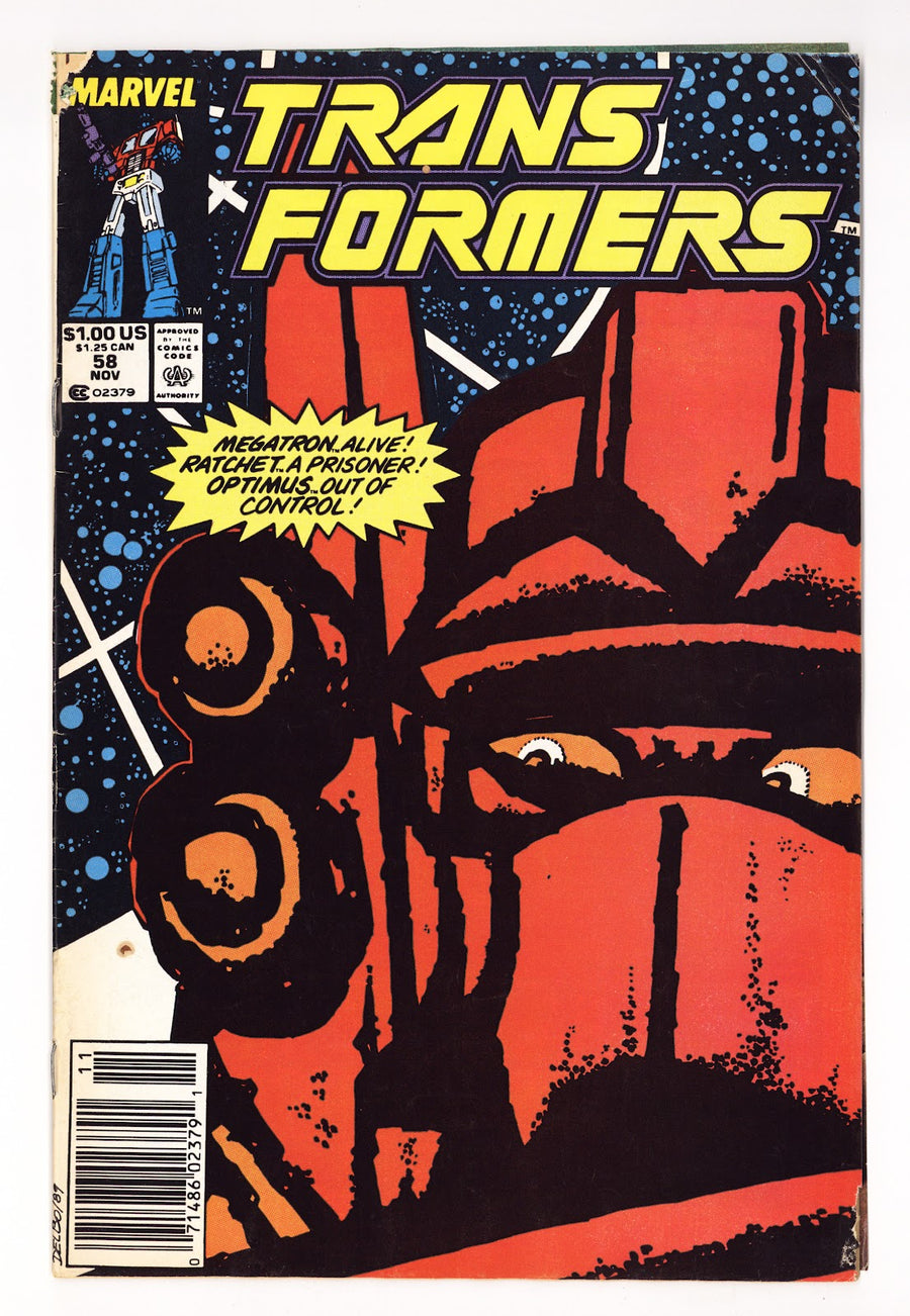 The Transformers Vol 1 58  Very Low Grade   (1989)   Newsstand  