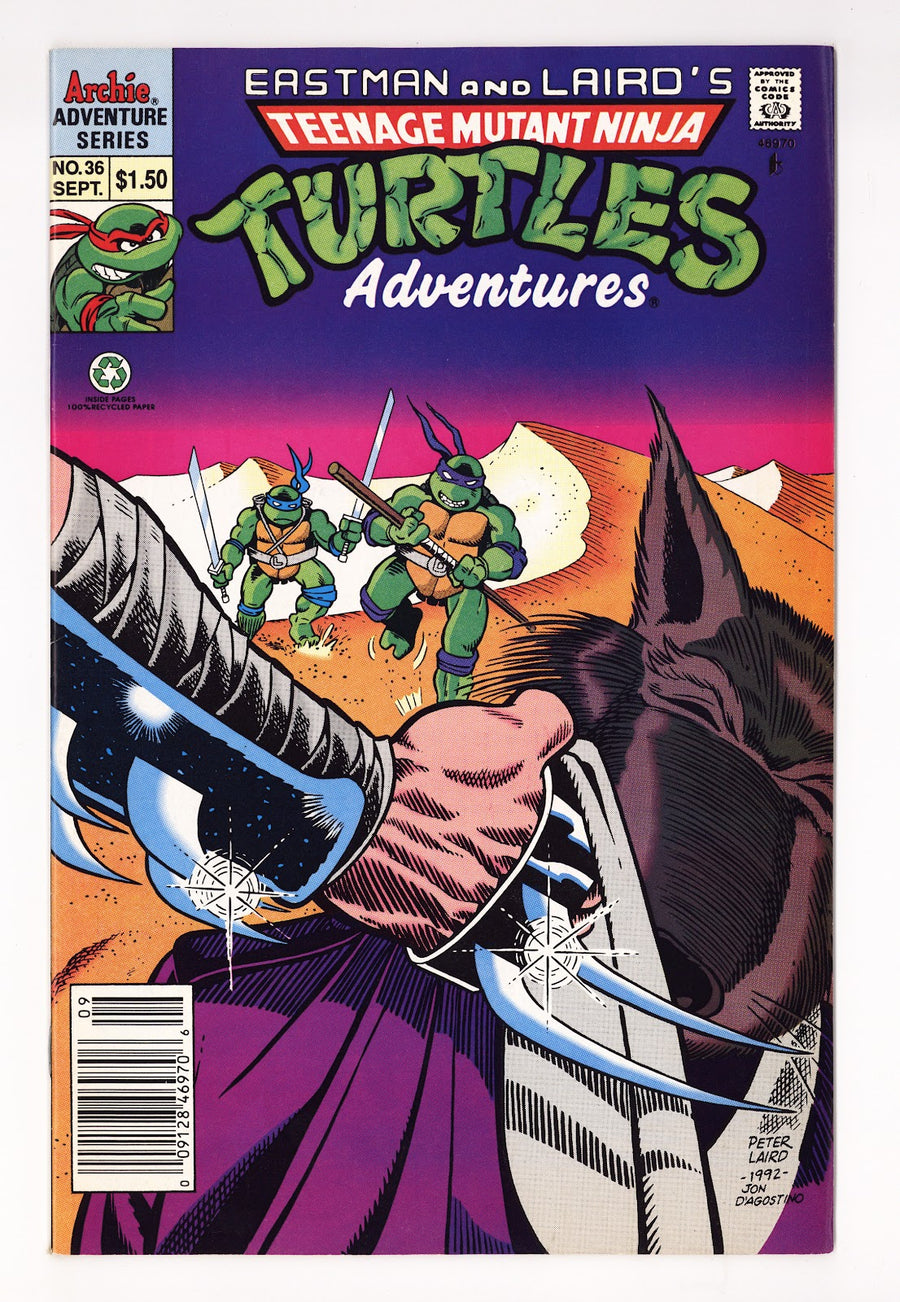 Teenage Mutant Ninja Turtles Adventures Vol 2 36  VF- (7.5)   (1992)   Canadian  