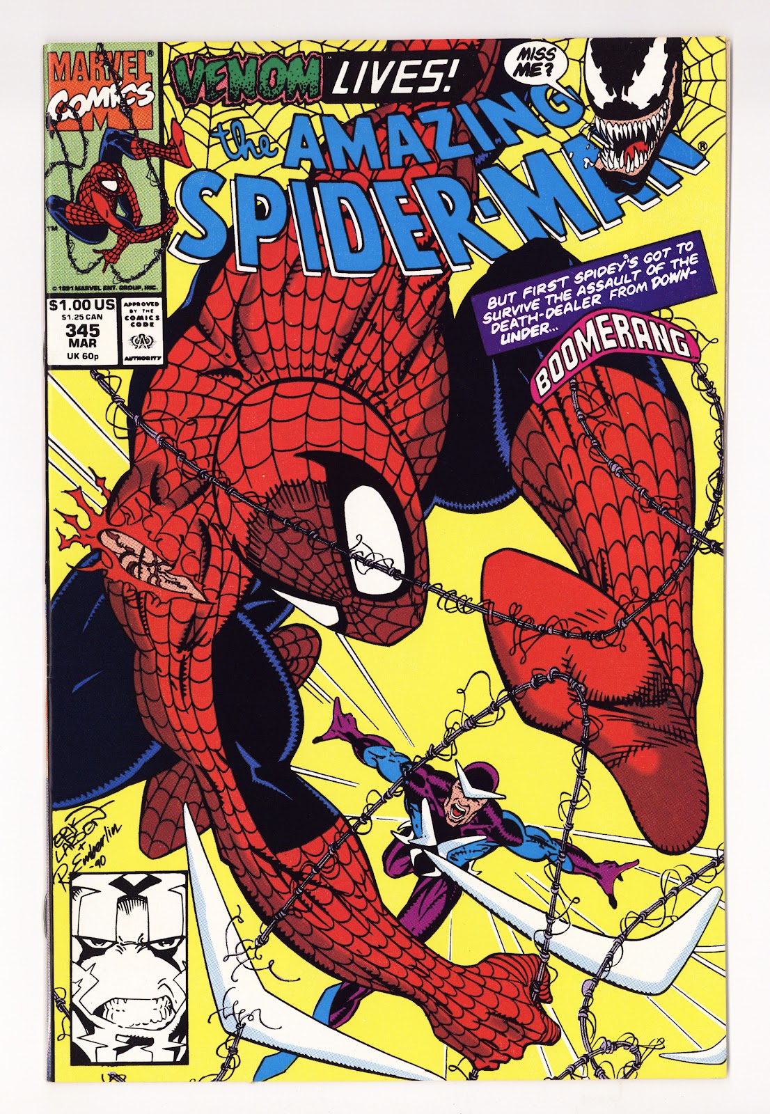 The Amazing Spider-Man Vol 1 345  NM- (9.2)   (1991)