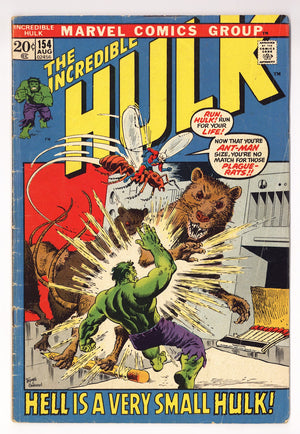 The Incredible Hulk Vol 1 154  VG- (3.5)   (1972)