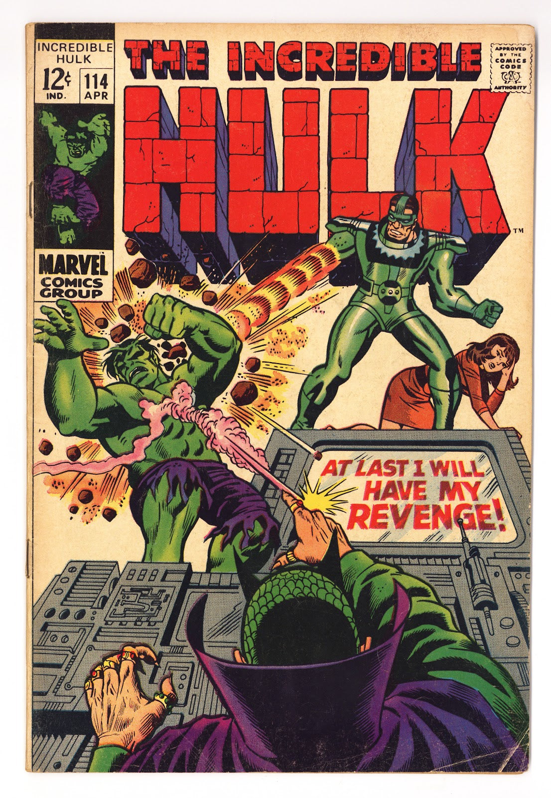 The Incredible Hulk Vol 1 114  VG+ (4.5)   (1969)     