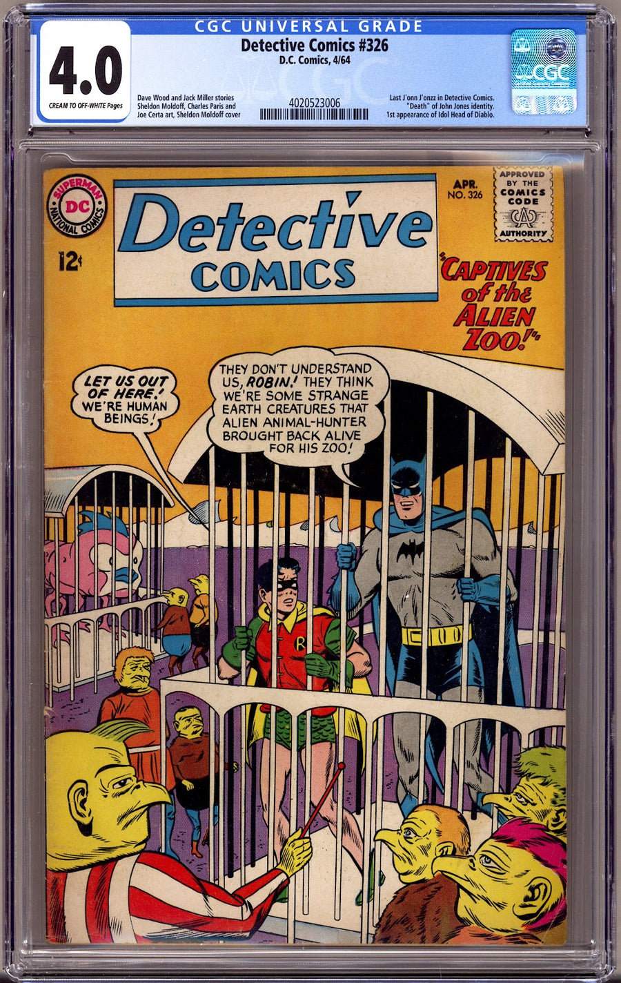 Detective Comics Vol 1 326 CGC 4.0 (VG)   (1964)