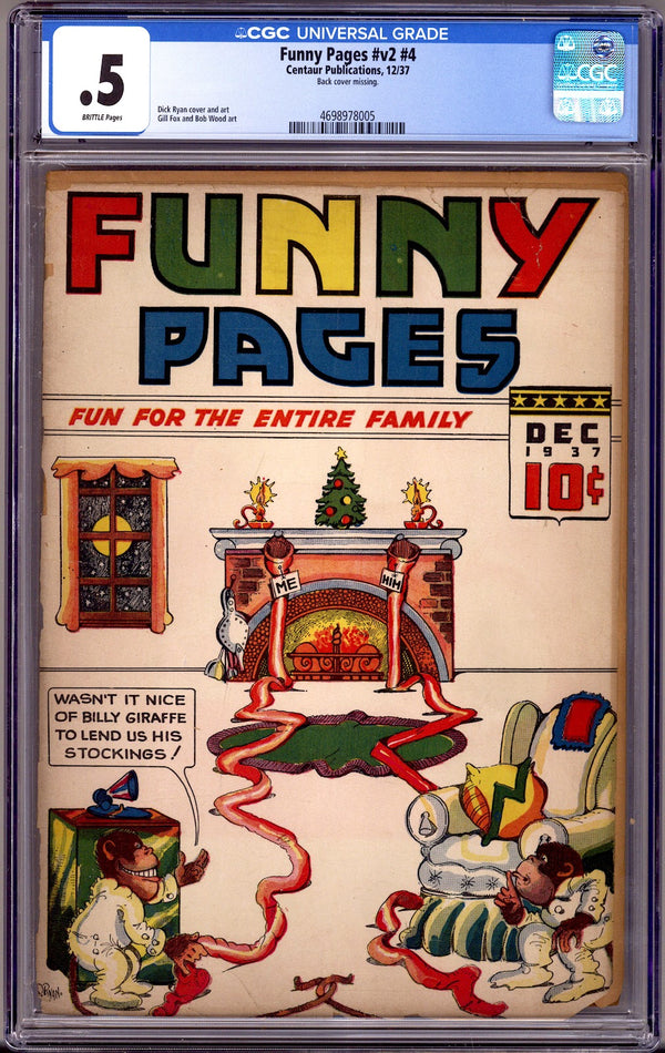 Funny Pages Vol 2 4 CGC 0.5 (PR) Back Cover Missing  (1937)