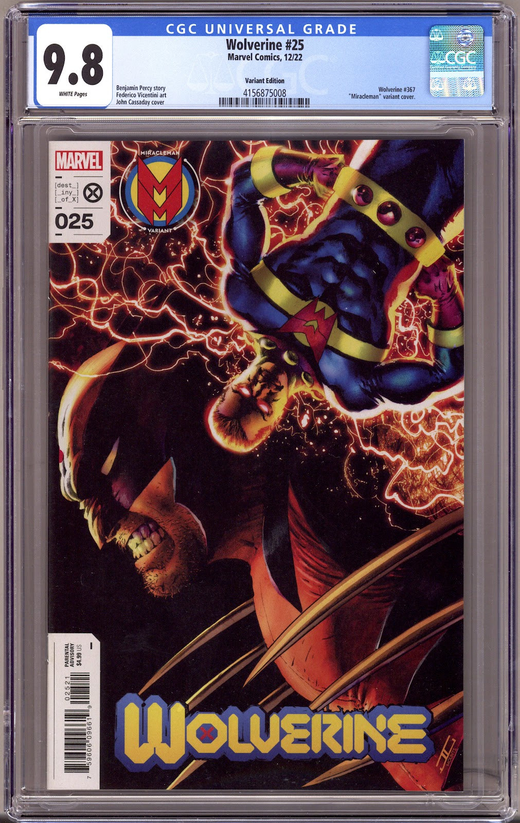 Wolverine Vol 7 25 CGC 9.8 (NM/M) Cracked Case (2022) Cassaday Variant 