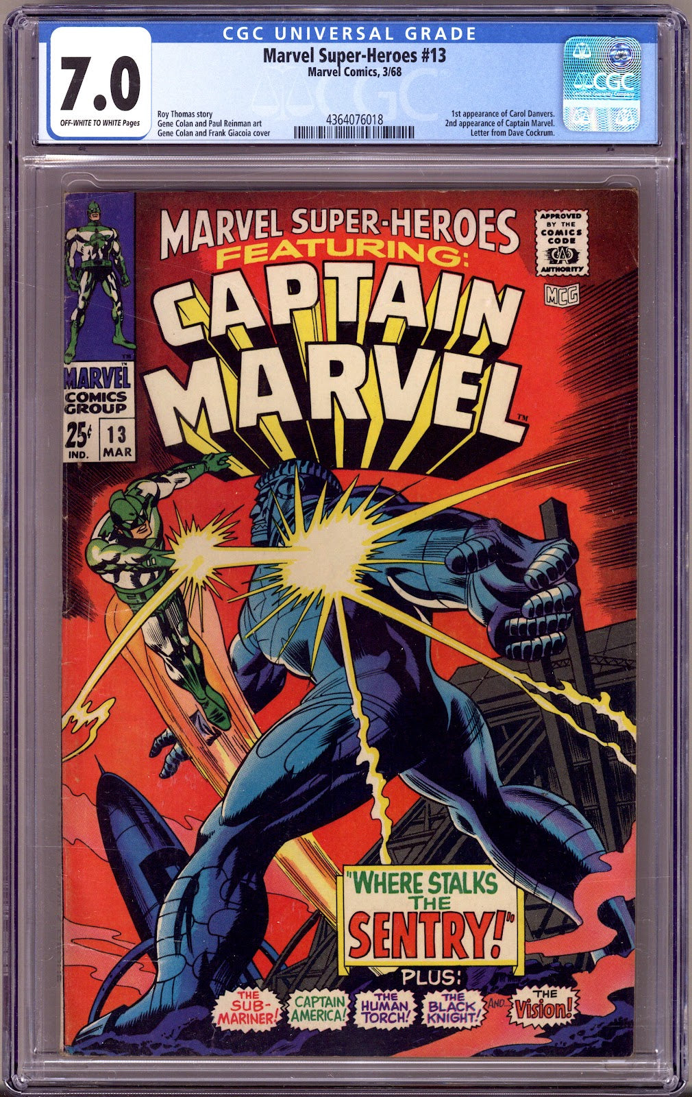 Marvel Super-Heroes Vol 1 13 CGC 7.0 (FN/VF) (1968) 