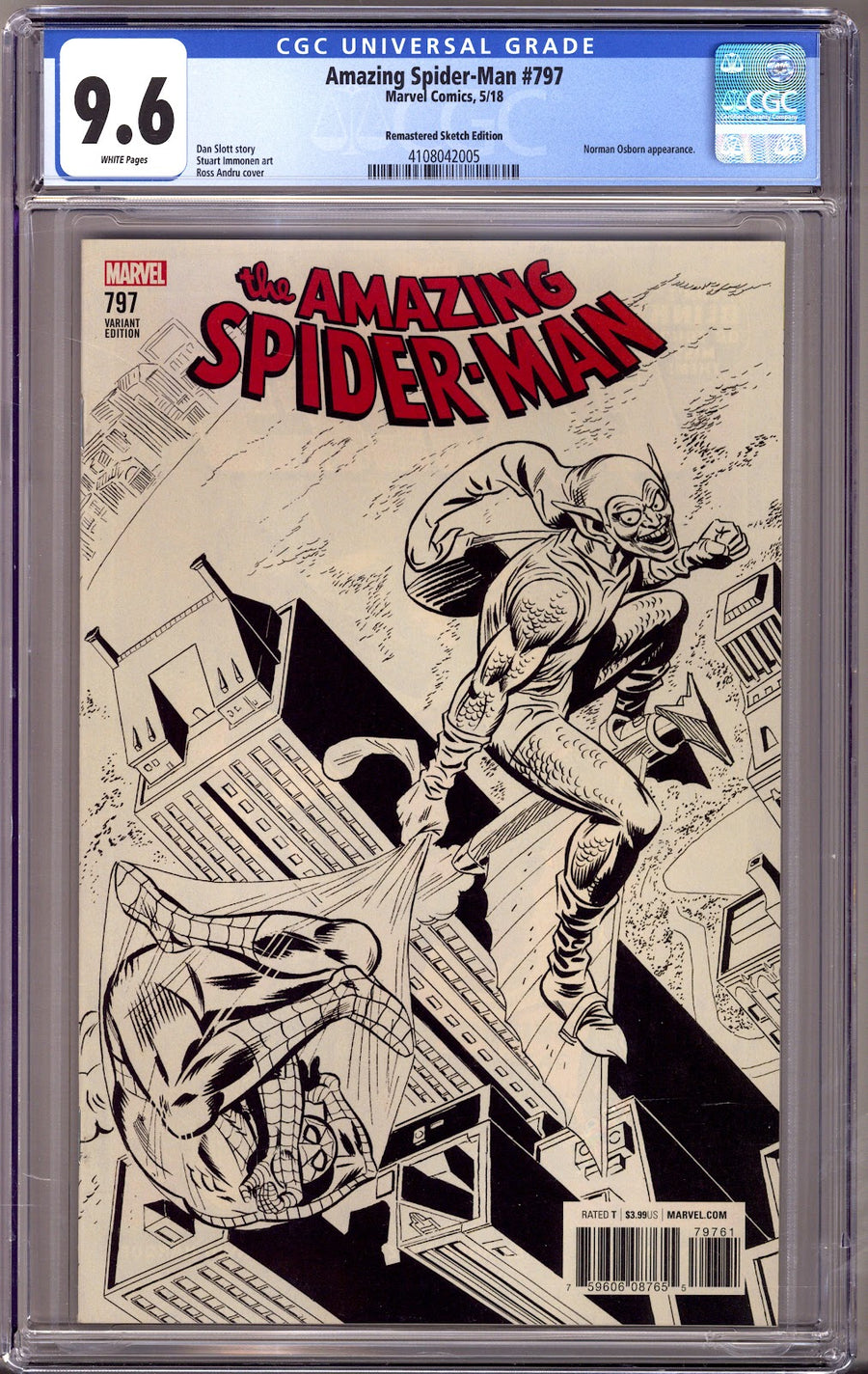 Amazing Spider-Man Vol 4 797 CGC 9.6 (NM+) (2018) Andru Sketch Incentive Variant 