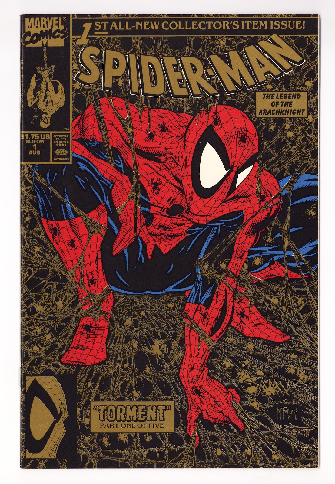 Spider-Man Vol 1 1 VF+ (8.5) (1990) Gold 2nd Print 