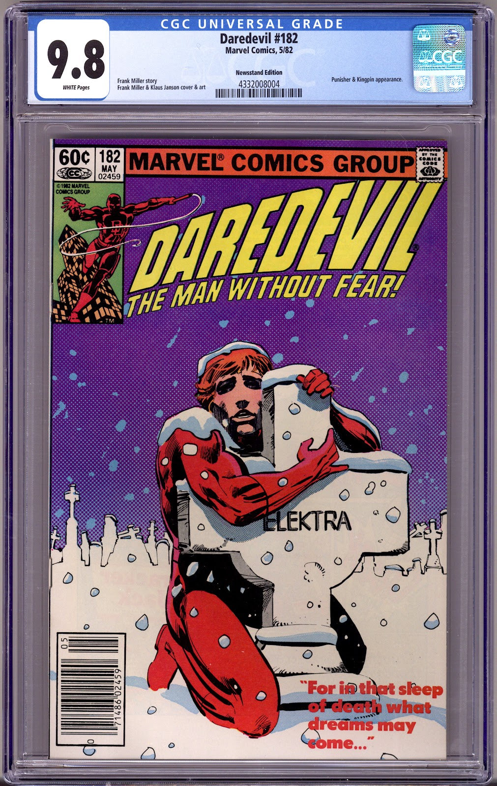 Daredevil Vol 1 182 CGC 9.8 (NM/M)   (1982)   Newsstand