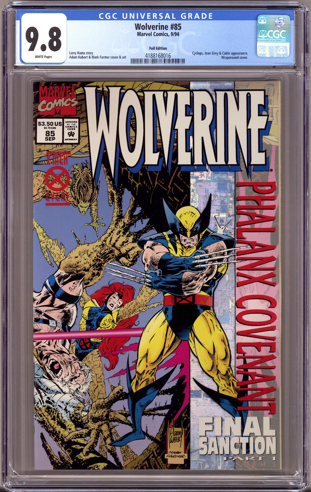 Wolverine Vol 2 85 CGC 9.8 (NM/M) (1994) Foil 