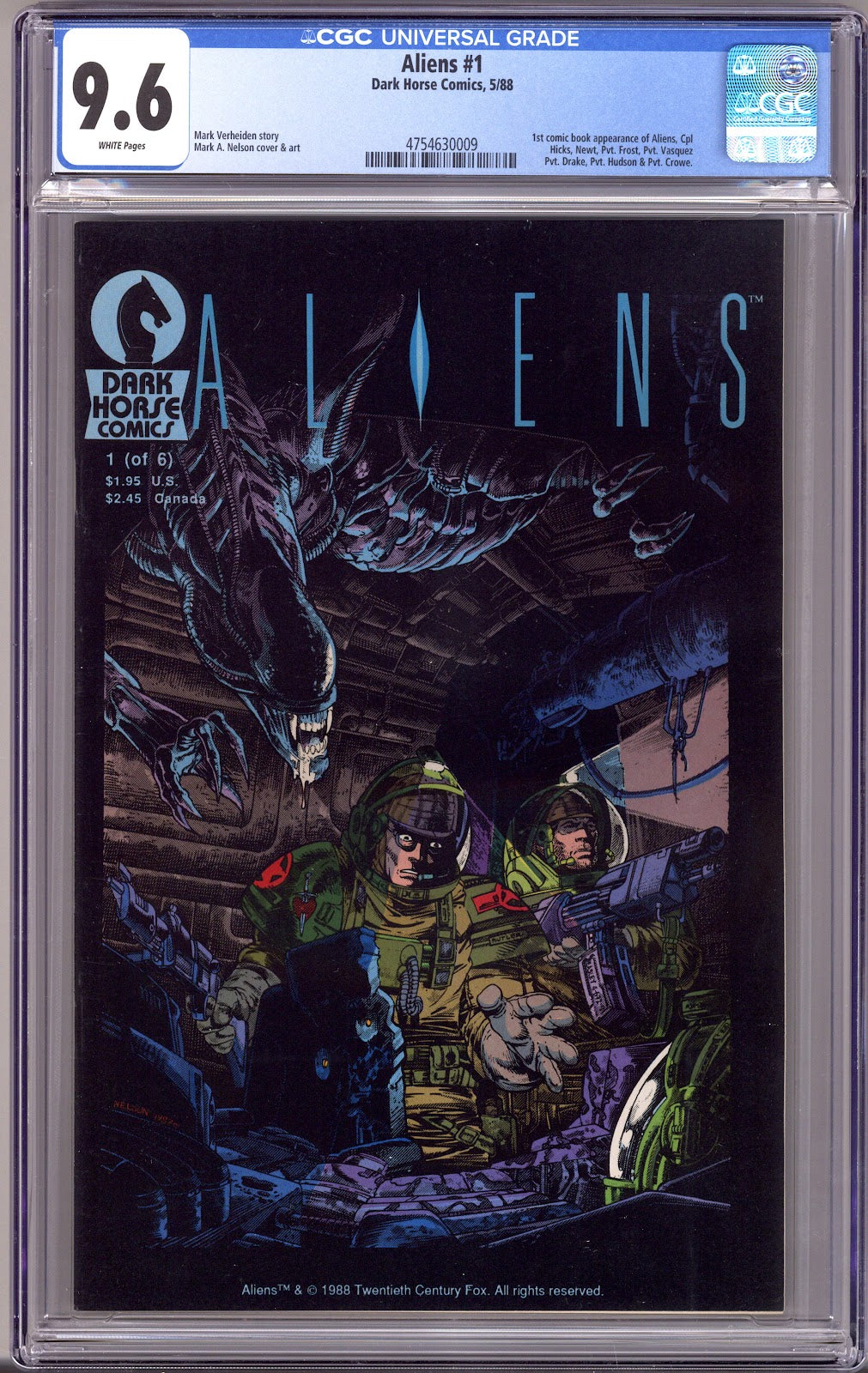 Aliens Vol 1 1 CGC 9.6 (NM+)   (1988)