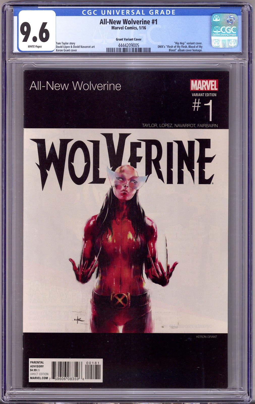 All-New Wolverine   1 CGC 9.6 (NM+)   (2016) Grant Hip-Hop  Variant