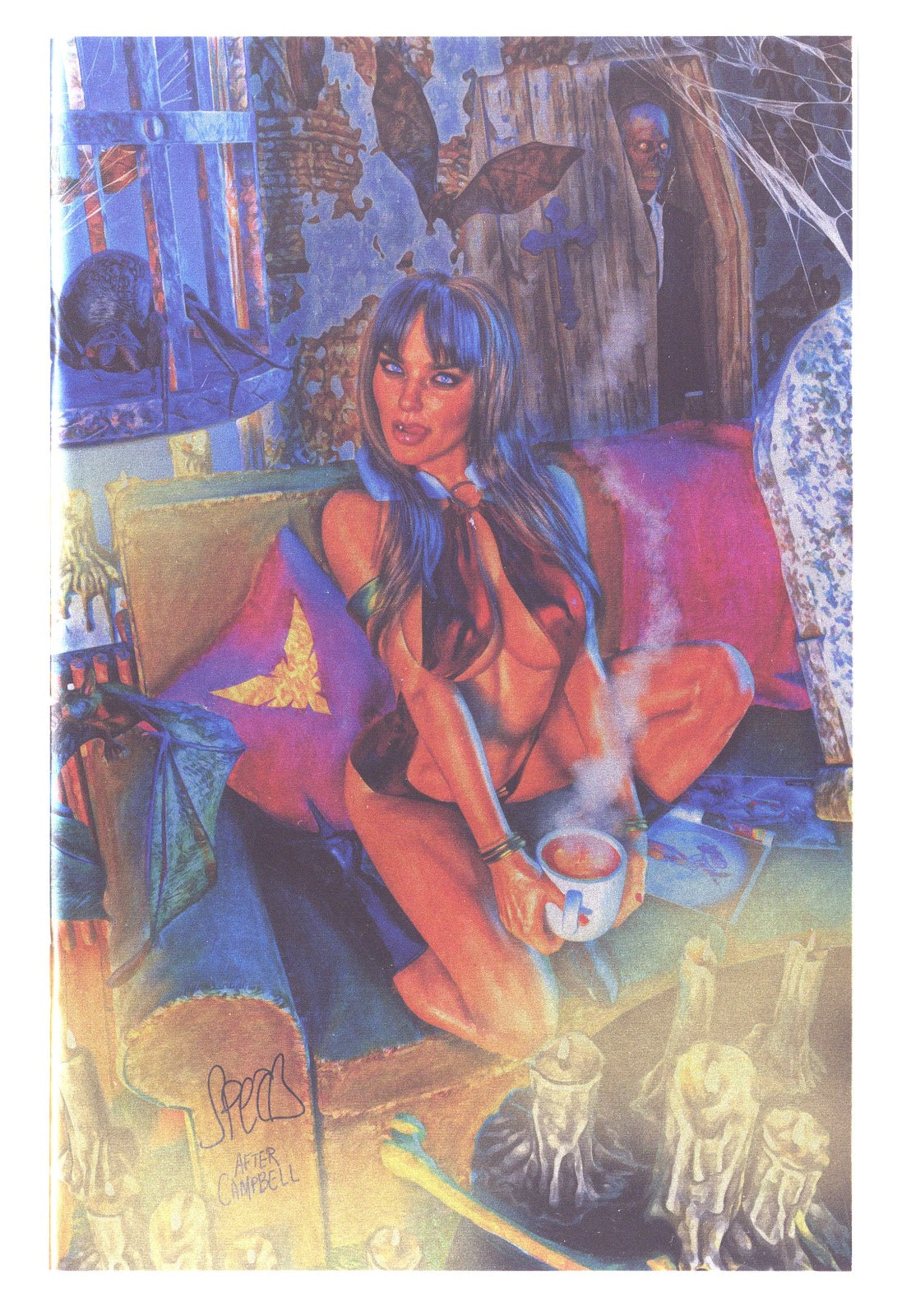 Vampirella Vol 7 2 (677) NM (9.4) (2025) Spears Blue Foil Virgin Variant 