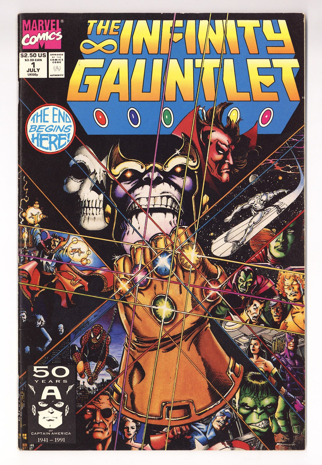 The Infinity Gauntlet Vol 1 1 FN/VF (7.0) (1991) 