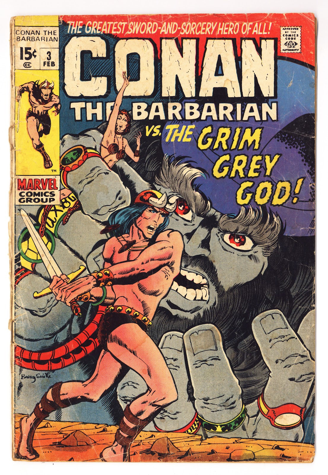 Conan the Barbarian Vol 1 3  Very Low Grade   (1971)