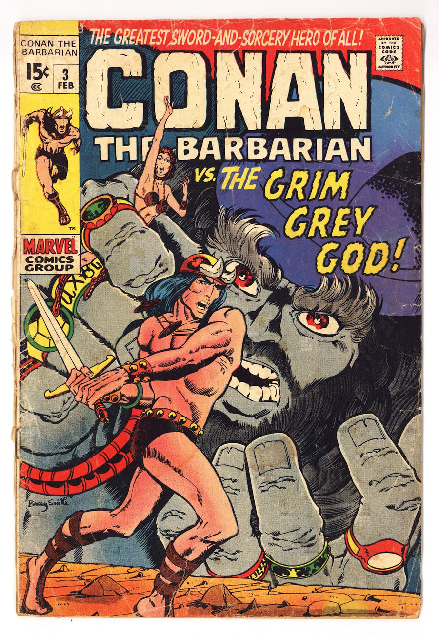 Conan the Barbarian Vol 1 3  Very Low Grade   (1971)
