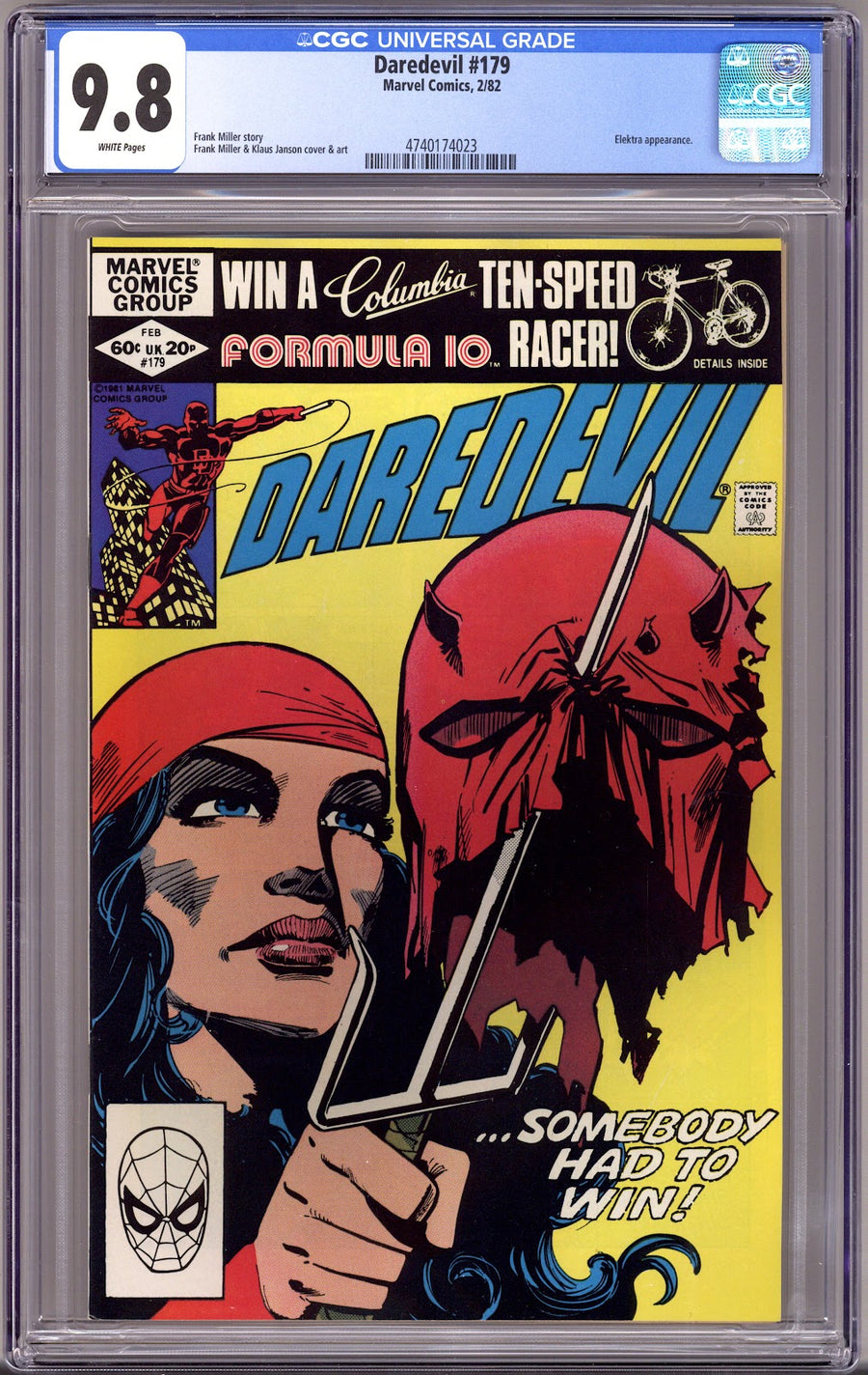 Daredevil Vol 1 179 CGC 9.8 (NM/M)   (1982)