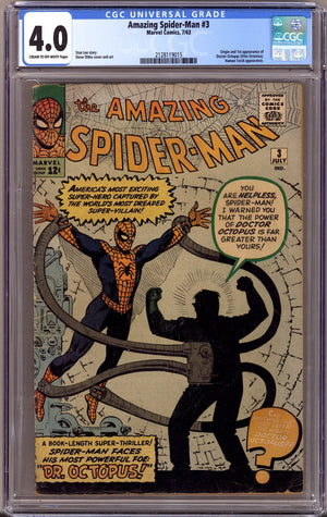 The Amazing Spider-Man Vol 1 3 CGC 4.0 (VG)   (1963)