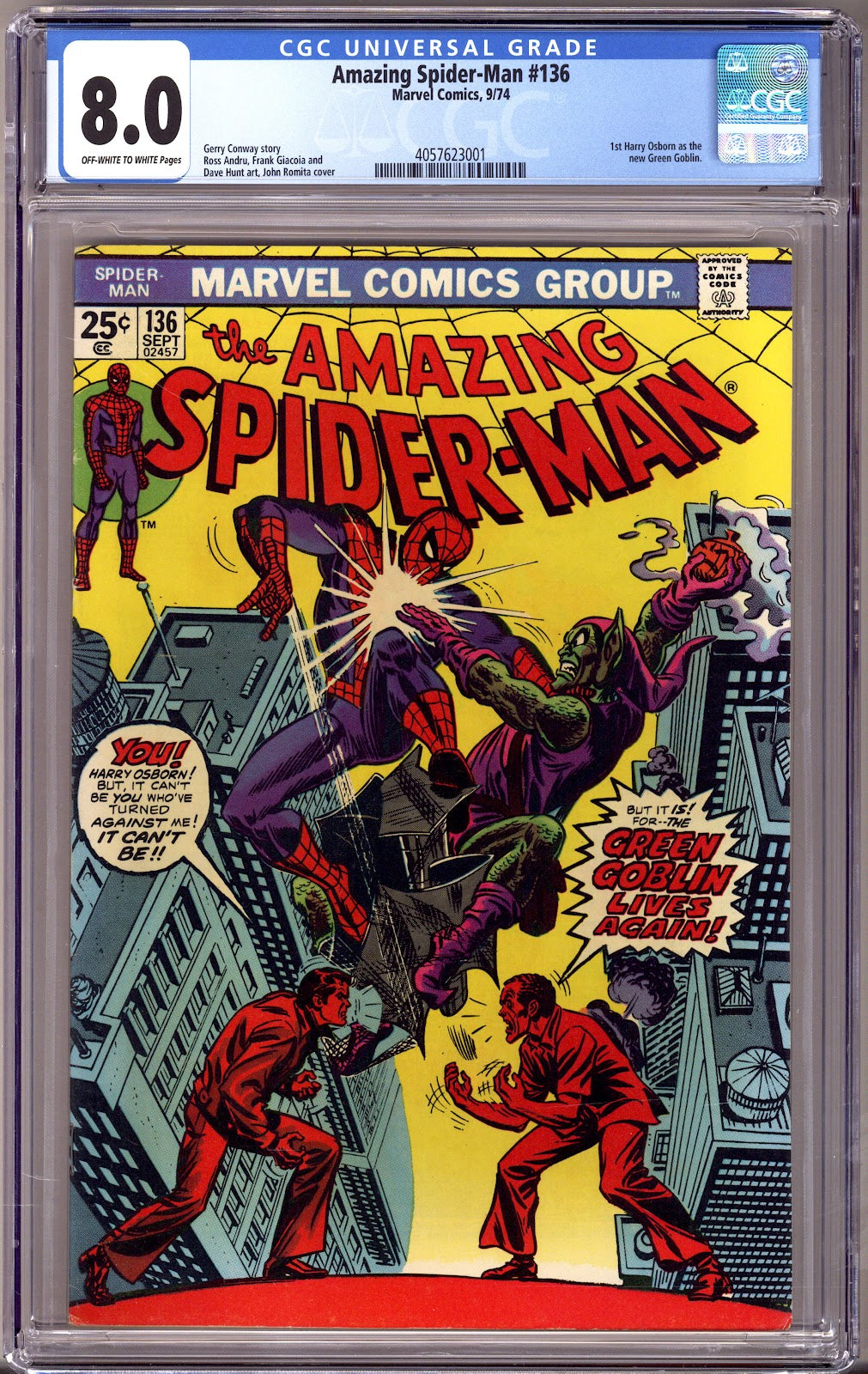 The Amazing Spider-Man Vol 1 136 CGC 8.0 (VF) (1974) 