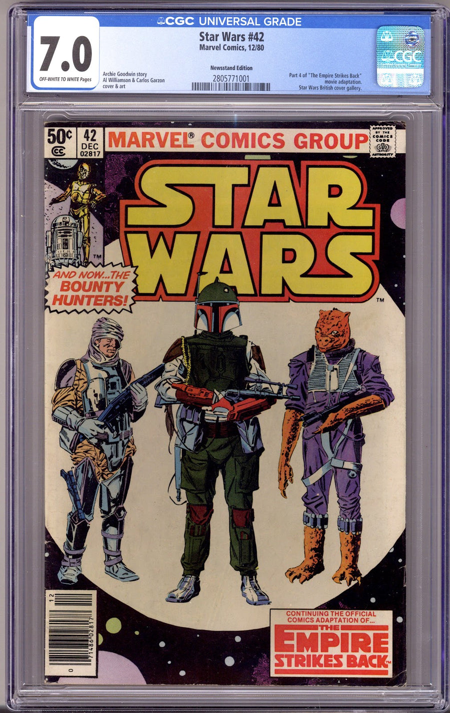 Star Wars Vol 1 42 CGC 7.0 (FN/VF)   (1980)   Newsstand