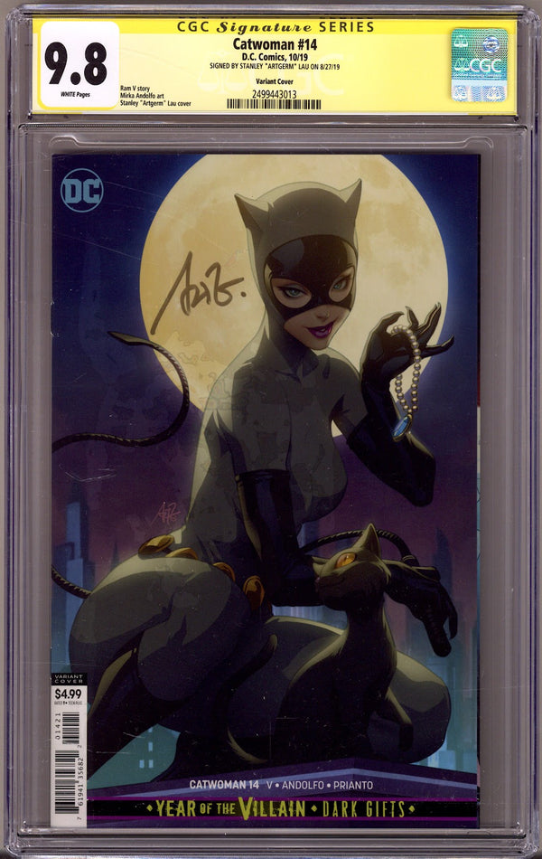 Catwoman Vol 5 14 CGC 9.8 (NM/M) (2019) Artgerm Variant Signed x1 Cover Artgerm